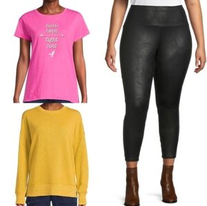 3x Plus Womans Sweater, Pink Susan Komen Fight Cure Shirt & Black Leggings New